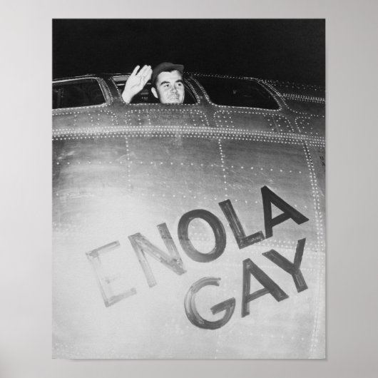 Paul Tibbets in de Enola Gay Bomber - WW2 Poster (Voorkant)