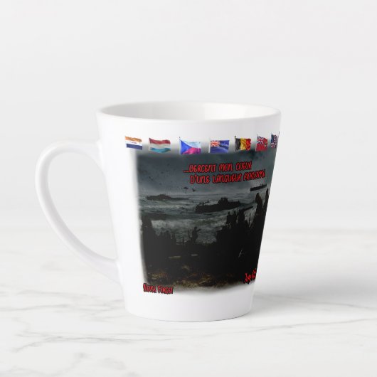 Paul Verlaine's Poem on a White Ceramic Coffee Latte Mok (Links)