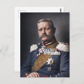 Paul von Hindenburg 1914 Gekleurd Briefkaart (Voorkant / Achterkant)