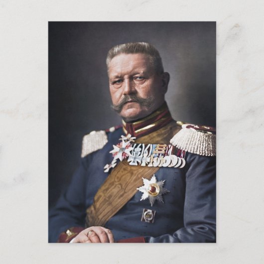 Paul von Hindenburg 1914 Gekleurd Briefkaart (Voorkant)