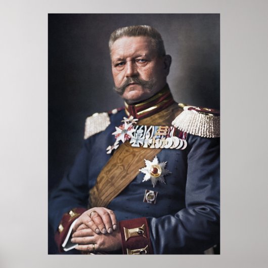Paul von Hindenburg 1914 Gekleurd Poster (Voorkant)