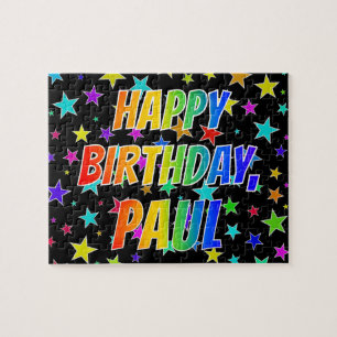 "PAUL" Voornaam, geun "HAPPY BIRTHDAY" Legpuzzel