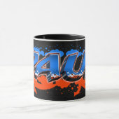 Paul Vorname Name Graffiti blue orange Tasse Mok (Midden)