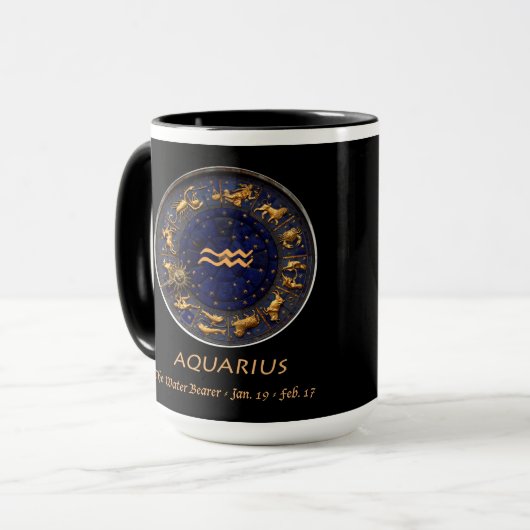 Paul Whitehead Astrologische Mok Aquarius (Voorkant links)