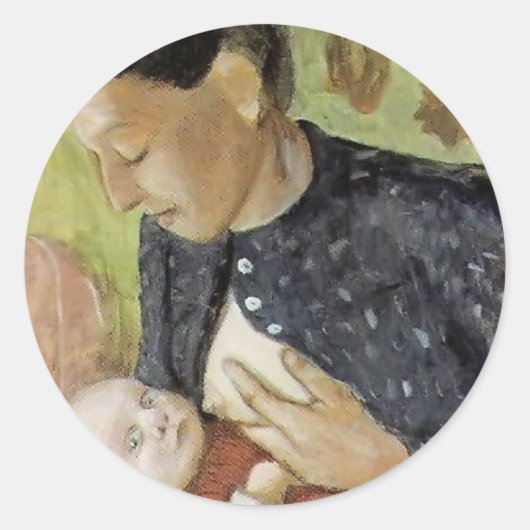 Paula Becker- Moeder van Paula Becker die borstvoe Ronde Sticker (Voorkant)