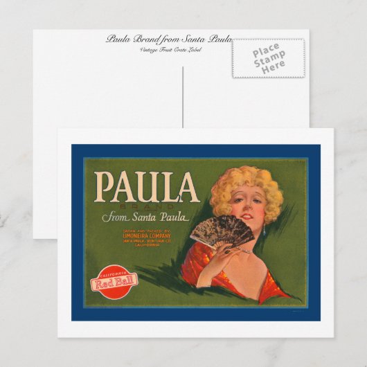Paula Brand uit Santa Paula Briefkaart (Voorkant / Achterkant)