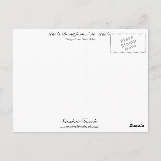 Paula Brand uit Santa Paula Briefkaart (Achterkant)