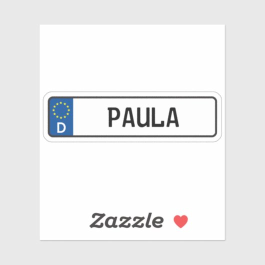 Paula German Car License Bord Sticker (Vel)