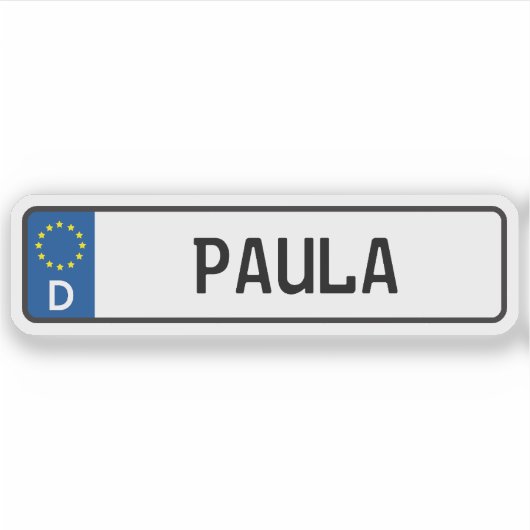 Paula German Car License Bord Sticker (Voorkant)
