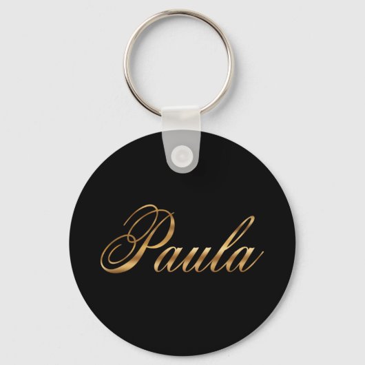 Paula gold Design Lettering Schlüsselanhänger rund Sleutelhanger (Voorkant)