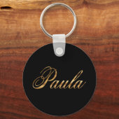 Paula gold Design Lettering Schlüsselanhänger rund Sleutelhanger (Voorkant)