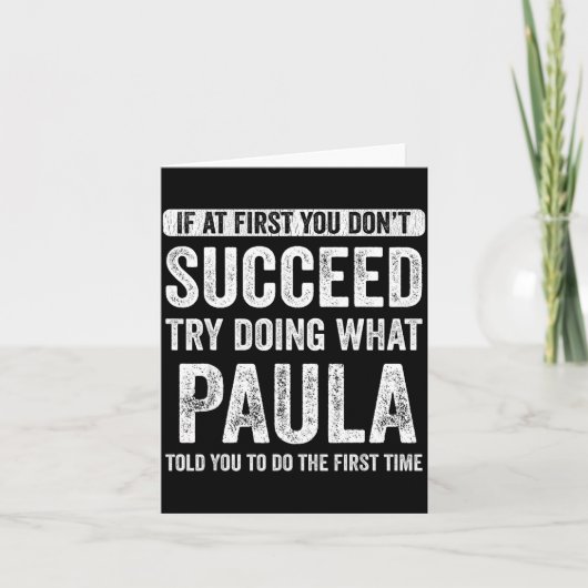 Paula If At First You Don't Succeed Try Doing What Kaart (Voorkant)