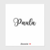 Paula Naam - Handgeschreven kalligrafie Sticker (Vel)