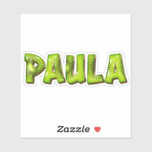 Paula Name Kiwi Design Aufkleber Sticker (Vel)