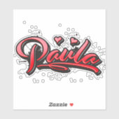 Paula red Heart Graffiti Aufkleber Sticker (Vel)