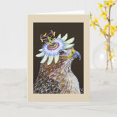Paula the hawk greetig card kaart (Gele Bloem)
