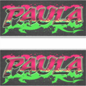 Paula Vorname Name Graffiti Aufkleber Sticker (Voorkant)
