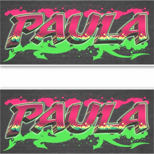 Paula Vorname Name Graffiti Aufkleber Sticker (Voorkant)