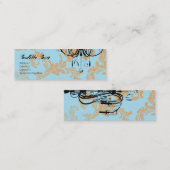 Paulette Paris Aqua Damask Chandelier Mini Visitekaartje (Voorkant / Achterkant)