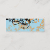 Paulette Paris Aqua Damask Chandelier Mini Visitekaartje (Achterkant)