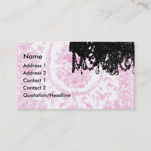 Paulette Paris Chandelier en Toile Visitekaartjes (Voorkant)