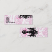 Paulette Paris Pink Toile Chandelier Visitekaartje (Voorkant / Achterkant)