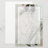 Paulette Reading Sitting on her Speelgoed Dog Briefpapier (Voorkant / Achterkant)