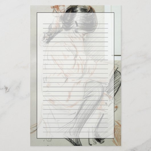 Paulette Reading Sitting on her Speelgoed Dog Briefpapier (Voorkant)