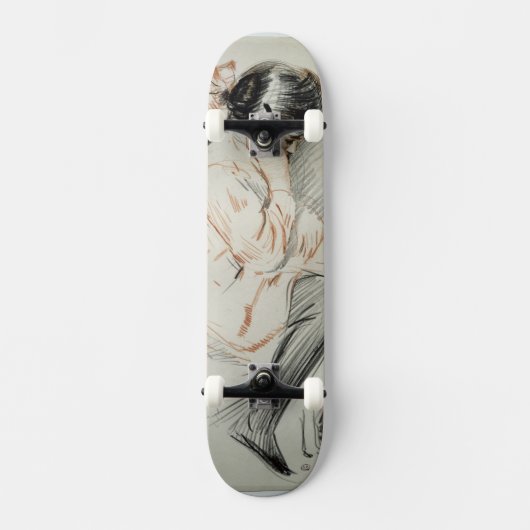 Paulette Reading Sitting on her Speelgoed Dog Skateboard (Voorkant)