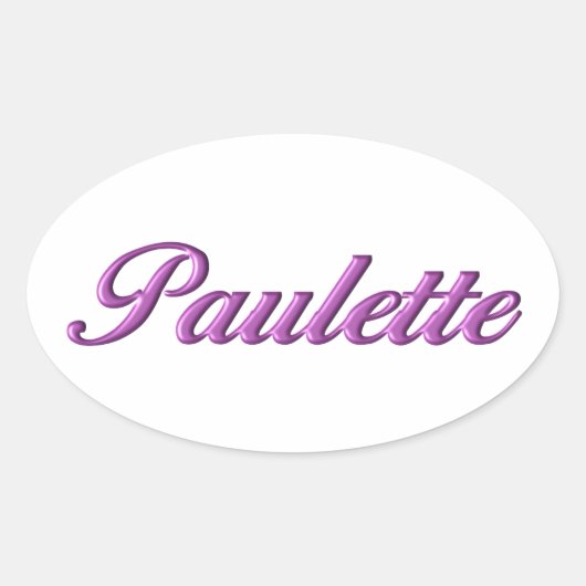 Paulette sticker naam (Voorkant)