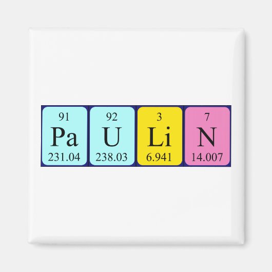 Paulin periodieke lijstnaam magnet (Voorkant)