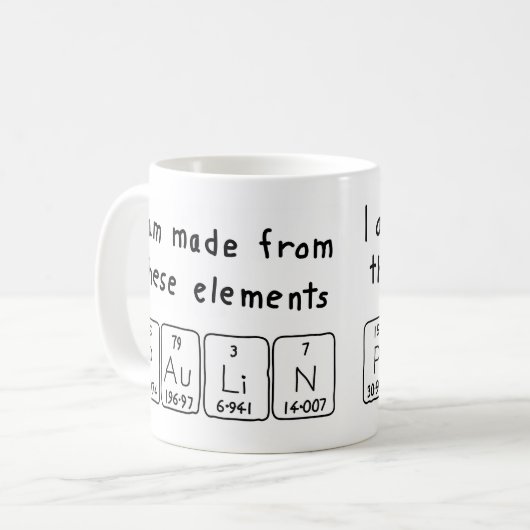 Paulin periodieke lijstnaam mok (Voorkant links)