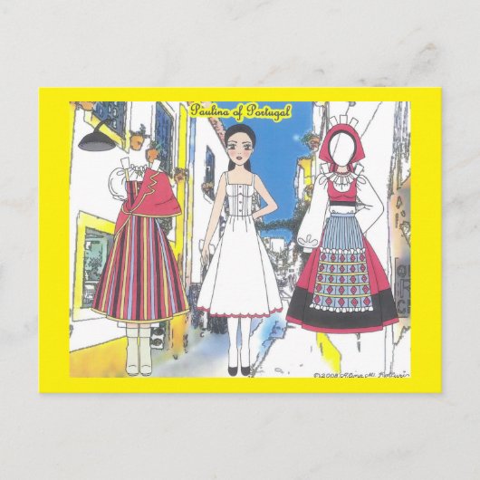 Paulina of Portugal Paper Doll Briefkaart (Voorkant)