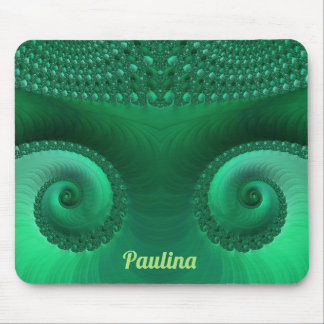 PAULINA ~ Zany Shades of Green Fractal Pattern Muismat
