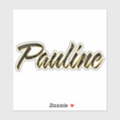 Pauline black gold Lettering Aufkleber Sticker (Vel)