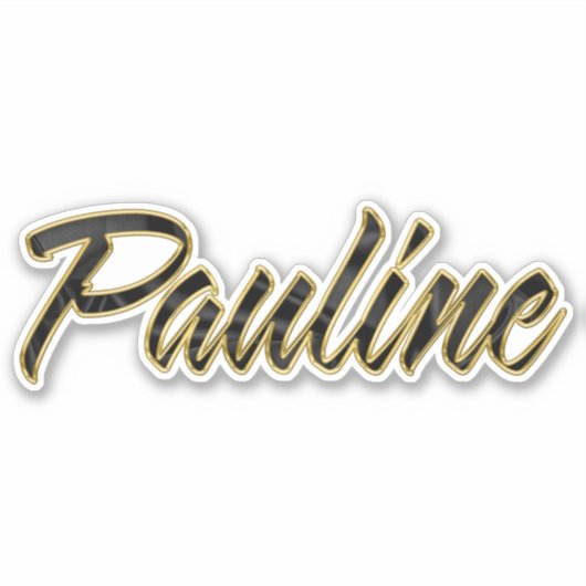 Pauline black gold Lettering Aufkleber Sticker (Voorkant)