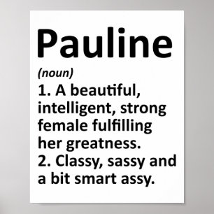 Pauline Definitie Persoonlijke Naam Grappige Kerst Poster