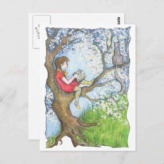 Pauline die de boom voorleest briefkaart (Voorkant / Achterkant)