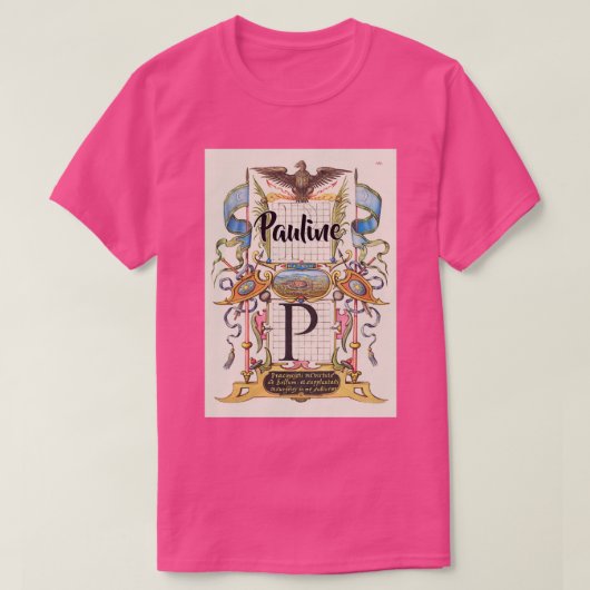 Pauline  en Moderne Calligrafiakar Gar T-shirt (Design voorkant)
