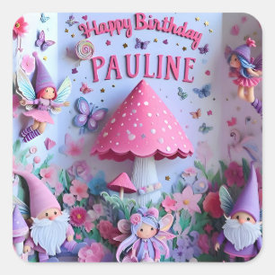 PAULINE ~ GELUKKIGE VERJAARDAG ~ Sprookje ~ Vierkante Sticker