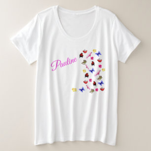 Pauline, naam, met Bunnies en Parrots, Grote Maat T-shirt