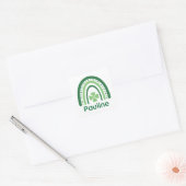Pauline Name Clover Boho Rainbow Vierkante Sticker (Envelop)