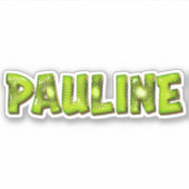 Pauline Name Kiwi Design Aufkleber Sticker (Voorkant)