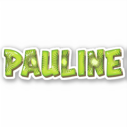 Pauline Name Kiwi Design Aufkleber Sticker (Voorkant)
