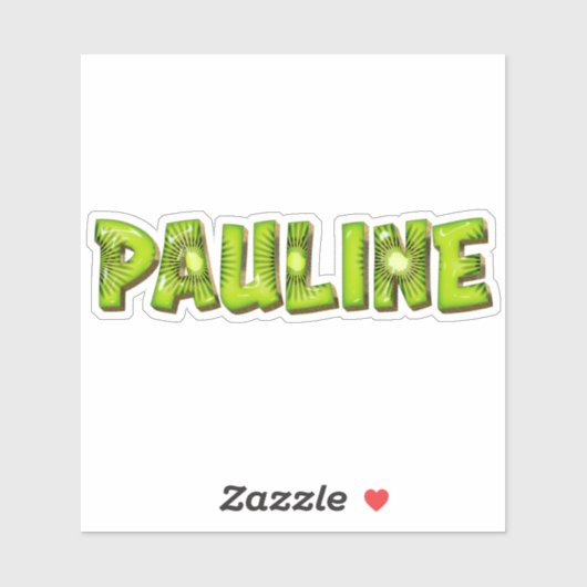Pauline Name Kiwi Design Aufkleber Sticker (Vel)