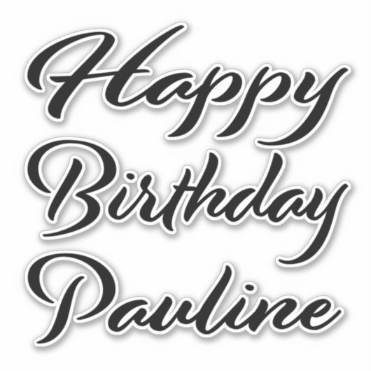 Pauline Name Vorname black Sticker Geburtstag (Voorkant)