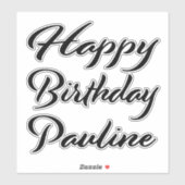 Pauline Name Vorname black Sticker Geburtstag (Vel)