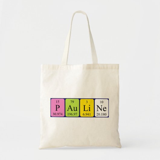 Pauline periodieke lijstnaam canvas tas (Voorkant)