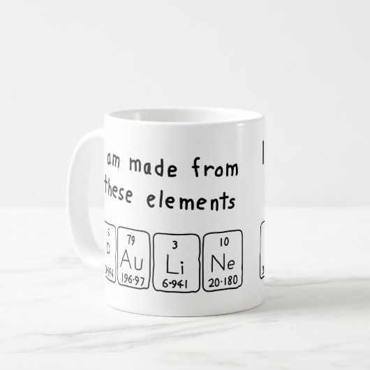 Pauline periodieke lijstnaam mok (Voorkant links)