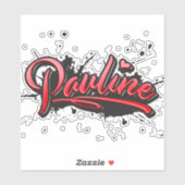 Pauline red Heart Graffiti Aufkleber Sticker (Vel)